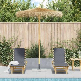 Berkfield Home Tiki Umbrella with Banana Leaf Canopy 180 cm Bamboo