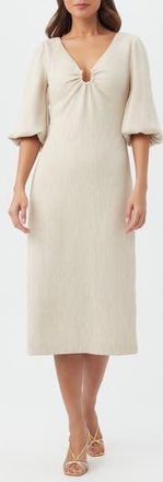Trina Turk Madeline Textured Midi Dress in Sahara Stone at Nordstrom Rack, Size 16