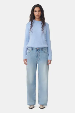 Ganni Blue Light Vintage Izey Jeans - Size 26W/32L Organic Cotton