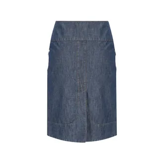 Fendi Zip-fastening Leather-detail Denim Skirt