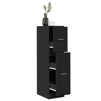 Berkfield Home Apothecary Cabinet Black 30x41x118 cm Engineered Wood | Size: 30 x 41 x 118 cm