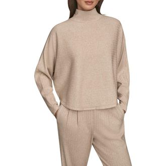 DKNY Mock Neck Sweater in Light Fawn Heather at Nordstrom, Size X-Large