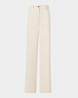 Akris Cooper Cotton-Blend Straight-Leg Pants