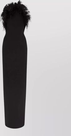 The Attico feather-trim maxi gown
