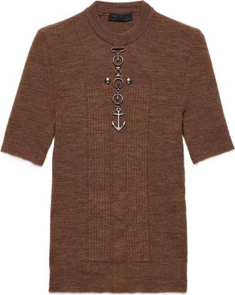 Prada Maglione a coste - Marrone