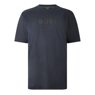 HUGO BOSS Heren-T-shirt met korte mouwen en logo (Donkerblauw)