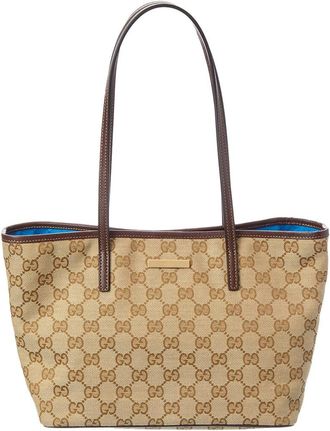 Gucci Tribeca Small Gg Canvas & Leather Tote