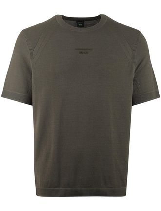 HUGO BOSS T-shirt BOSS Green normale fit structuur op mouwen