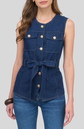 ZOE AND CLAIRE Tie Waist Denim Vest at Nordstrom, Size X-Small