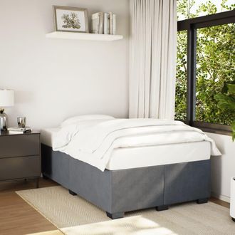 vidaXL Giroletto Senza Materasso Grigio Scuro 120x190 Cm Velluto - Vidaxl