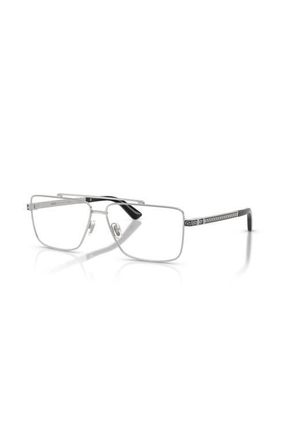 Versace 58mm Rectangle optical glasses in Silver at Nordstrom
