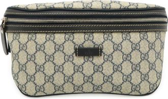 Gucci Gg Imprim&eacute; Navy Coated Canvas Pvc Leather Pouch Sling Bag (Pre-Owned)