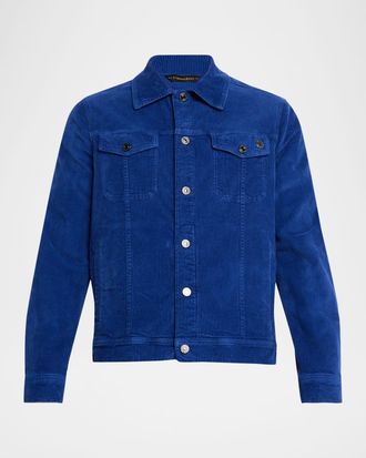 Stefano Ricci Mens Cotton Corduroy Trucker Jacket