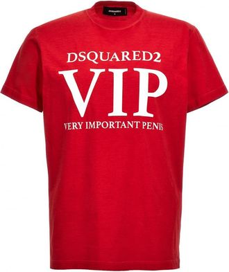 Dsquared2 Red Slogan Print T-shirt