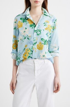 Frank & Eileen Eileen Relaxed Button-Up Shirt in Blue Floral at Nordstrom, Size Xx-Small