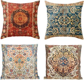 OEM Funda De Almohada Estilo Bohemio Vintage, Estampado De Alfombra, Funda De Almohada Decorativa &Eacute;tnica Antigua, Decoraci&oacute;n Del Hogar, Cuadrada, Funda De