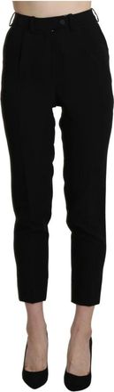 Bencivenga Elegante Skinny Cropped High-Waist Broek - Dames - Vrijetijds broeken - Zwart - XS - Katoen - Broeken