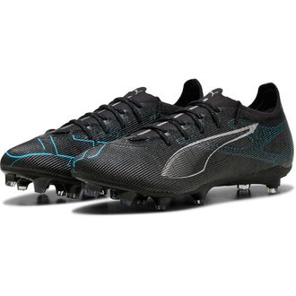 Puma Unisex Ultra 5 PRO FG/AG Soccer Shoe, Black Silver-Bright Aqua, 8.5 UK