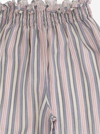 Babe & Tess Girls Trousers Striped Pattern Linen