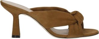 Stuart Weitzman Brown Soplaya Slide Braided Suede Sandals