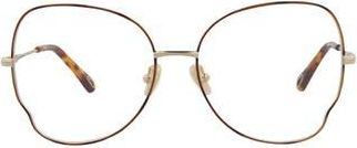 Chlo&eacute; Core 56mm Cat Eye Optical Glasses in Havana Gold Transparent at Nordstrom Rack