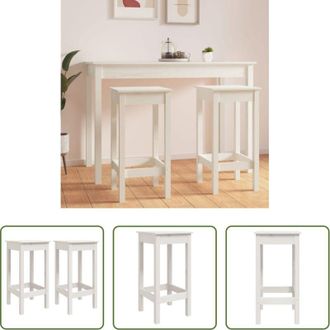 vidaXL Sgabelli da bar rustici - Sgabelli da Bar 2 pz Bianchi 40x40x78 cm Legno Massello di Pino