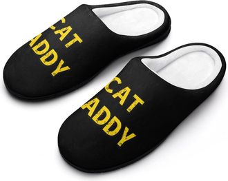 Generic Cat Daddy Funny Mens Cotton Slippers Soft Non-Slip Rubber Sole House Slipper Indoor Outdoor