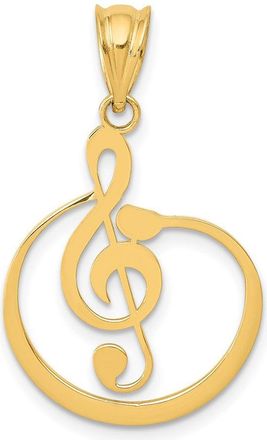 Diamond2Deal 14k Yellow Gold G Clef Musical Note Pendant
