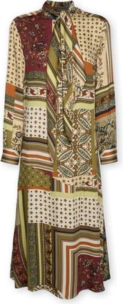 Elena Miro Midi Kleedjes - Dames - Casual kleedjes - Veelkleurig - M - Satijn - Kleedjes