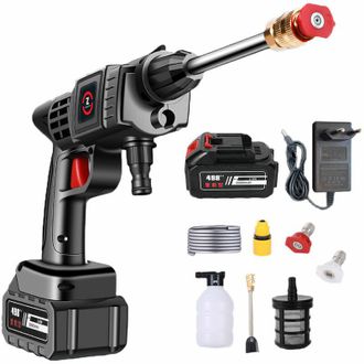 Gabrielle Hidrolavadora Inal&aacute;mbrica Gabrielle De 200 W Y 2000 Rpm Con Bater&iacute;a De 21 V Y 20000 Mah, 50 Bares, Para Lavado De Coches Y Riego De Flores