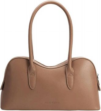 Melie Bianco Womens Tilda Recycled Vegan Leather Shoulder Bag In Mocha