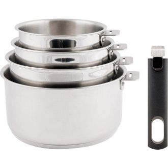 Cosy & Trendy Casseruole - Accoglienti & Allavanguardia - Set 4 - 14 A 20 Cm - Inox - Manico Removibile