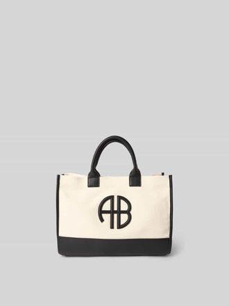 Anine Bing Tote Bag mit Logo-Detail in Beige, Gr&ouml;&szlig;e 1