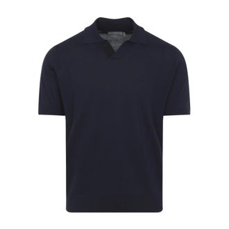 Canali Polo Shirts, male, Blue, Size: M Polo-collar T-shirt