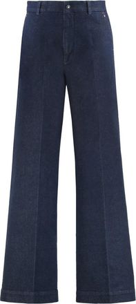 Moncler Wide-leg Jeans - Dames - Loose Fit Jeans - Blauw - S - Katoen - Jeans