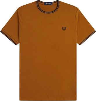 Fred Perry Hombre, Camisetas, Marr&oacute;n, Talla: L
