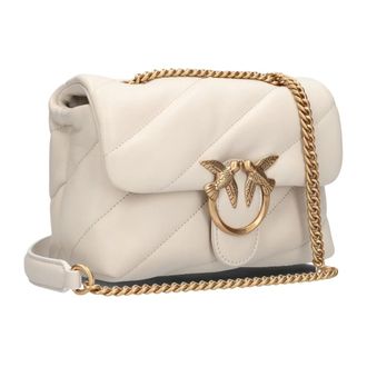 Pinko Pinko, Tassen, Dames, Wit, ONE Size, Leer, Love Puff Mini