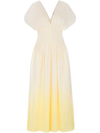 Nicholas Sonya midi dress - women - Cotton/Viscose/Linen/Flax - 12 - Neutrals