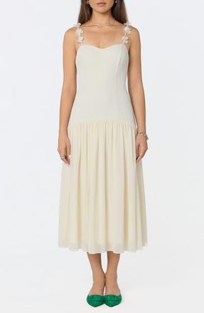 ASTR the Label Amia Floral Mixed Media Party Dress in Cream at Nordstrom, Size X-Small