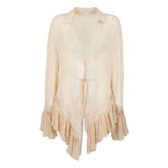 Blumarine Kimonos, female, Beige, Size: M Amberlight Shirt