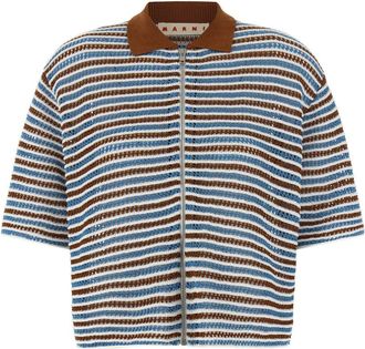 Marni Multicolor Striped Crochet Cardigan