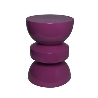 Sweeek Mesa auxiliar de metal con efecto glassy, violeta