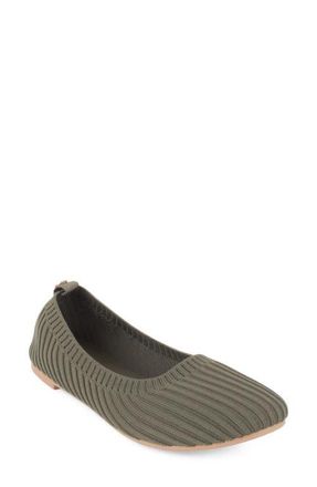 Elie Tahari Clementia Knit Ballet Flat in Olive at Nordstrom, Size 7.5