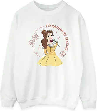 Disney Dames/Dames Beauty And The Beast I&acute;d Rather Be Reading Sweatshirt (Wit)