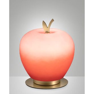Fabas Luce L&aacute;mpara de mesa led 8w fabas luce lat&oacute;n satinado y cristal soplado