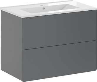 Vicco Conjunto De Muebles De Ba&ntilde;o Izan, Gris, 2 Partes
