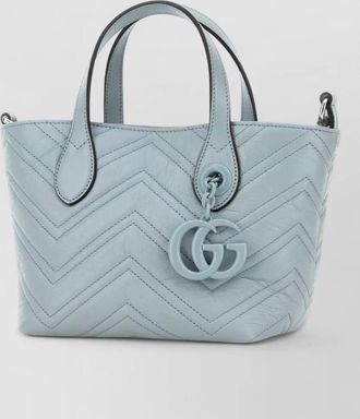 Gucci small gg marmont leather tote chevron