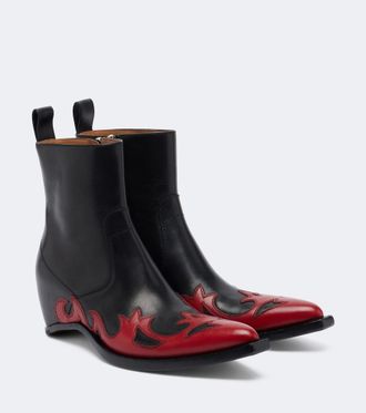 Maison Margiela Heel-Less leather cowboy boots