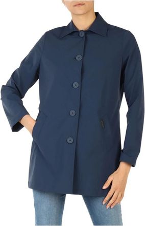 Museum Single-Breasted Coats - Dames - Mantel - Blauw - 2XS - Jassen