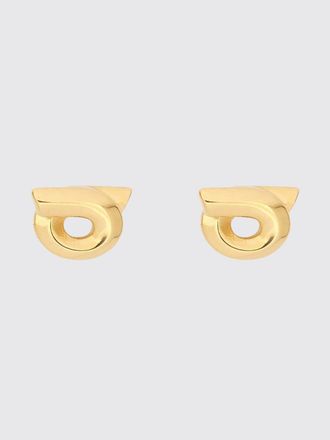Ferragamo Gancini Stud Earrings in Gold-Finish Brass